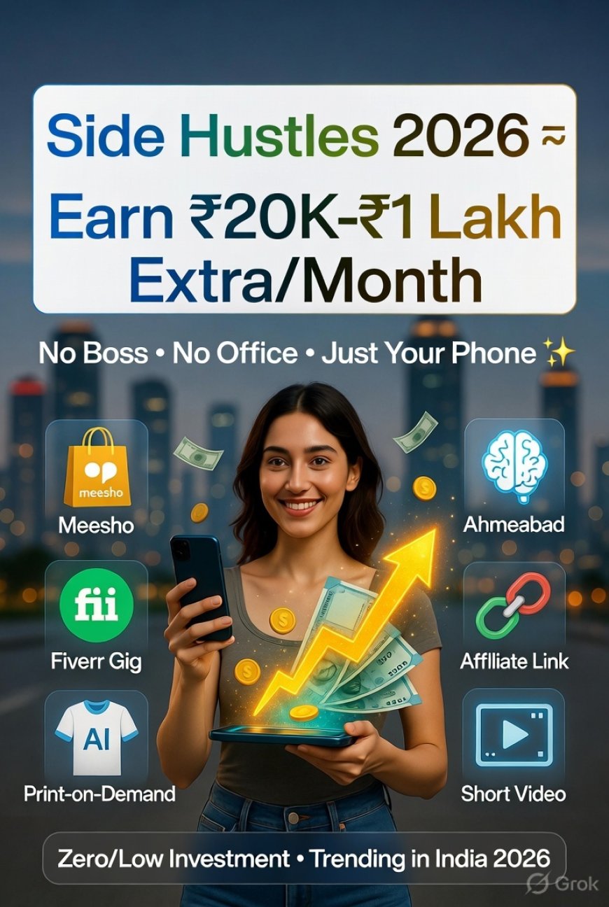 "Best Online Earning Apps & Side Hustles in India 2026: Earn Extra ₹20,000–1 Lakh Monthly"