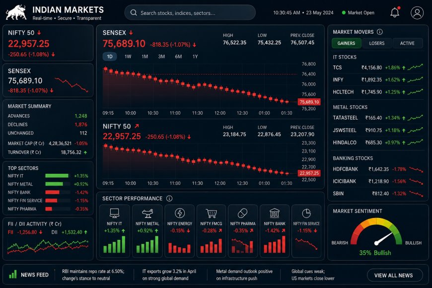 Stock Market Today: Sensex Ends 172 Points Lower, Nifty Closes at 24,219 Amid US-Iran Tensions & Profit Booking